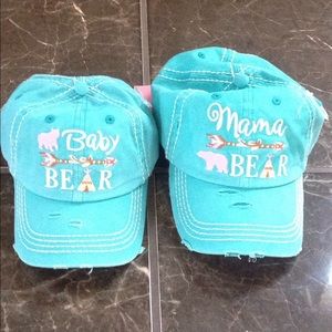 Mama Bear and Baby Bear Baseball Caps